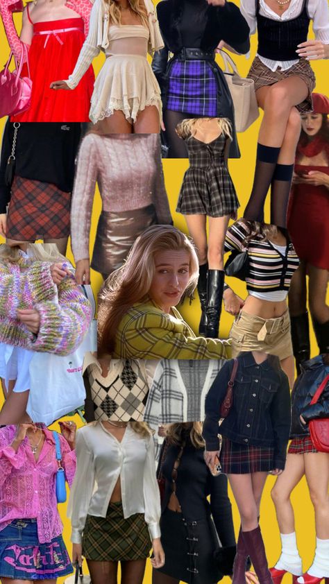 Clueless Style 90s Fashion, Fancy 90s Outfits, Cher Horowitz Aesthetic Outfits, Clueless Inspired Outfits, Cher Inspired Outfits Clueless, Cher Horowitz Style, Cher Clueless Dress To Impress, Clueless Cher Outfits, Cher Clueless Aesthetic