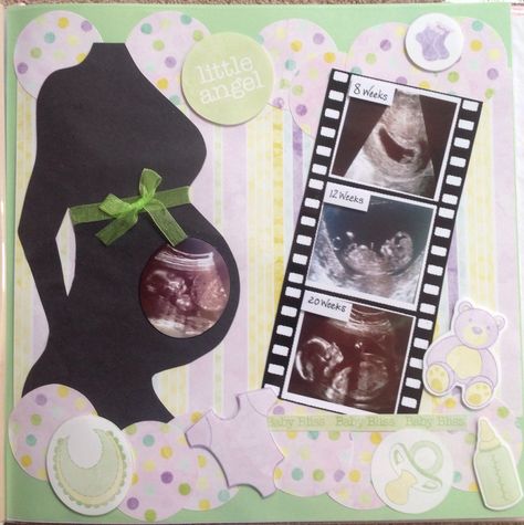 Ultrasound Scrapbook Layouts, Baby Book Scrapbook Ideas, Pregnancy Scrapbook Pages, Pregnancy Scrapbook Ideas, Scrapbook Story, Baby Scrapbook Ideas, Scrapbook Baby Book Ideas, Baby Boy Scrapbook Layouts, Pregnancy Scrapbook