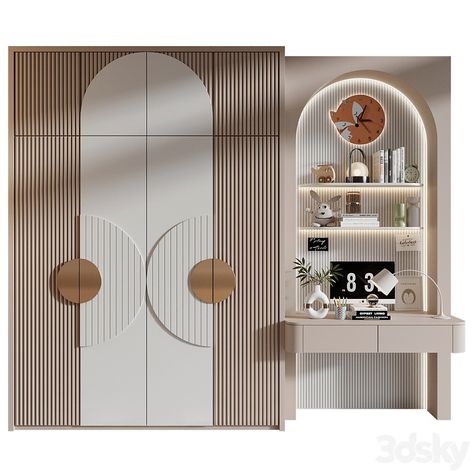 Furniture composition 770 - Wardrobe - 3D model Cupboard Design For Bedroom With Mirror, Wardrobe Luxury Design, Cupboard Ideas Bedroom Modern Design, Sliding Cupboard Ideas Bedroom, Children Bedroom Wardrobe Designs, Kids Bedroom Wardrobe Design, Wardrobe Design Modern Interiors, Modern Wardrobe Designs, Kids Wardrobe Design