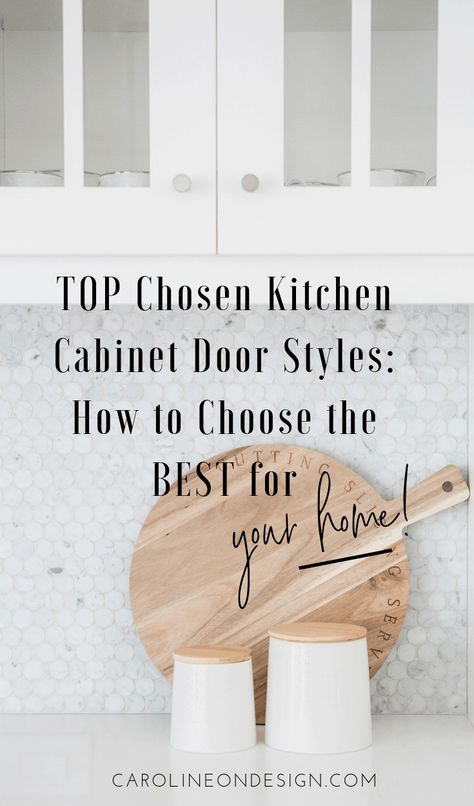 Here is an overview of the TOP chosen kitchen cabinet door styles so you can better understand your options and  confidently make a decision on what cabinet door style will flow best with your home! Furniture Style Cabinets Kitchen, White Kitchen Cabinet Doors Styles, Cabinet Fronts Styles, Kitchen Cabinet Doors Styles, Apricot Kitchen, Cabinet Door Styles Kitchen, White Kitchen Cabinet Doors, Timeless Kitchen Cabinets, Kitchen Cabinets Fronts