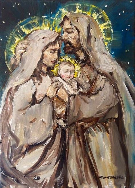 Family Art Print, Virgin Mary Art, The Holy Family, Religious Paintings, Family Painting, The Virgin Mary, Mary And Jesus, Simple Acrylic Paintings, Jesus Art