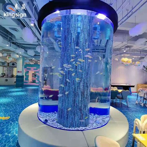 Aquarium Cylinder is one of the indispensable sightseeing occasions for the aquarium. Because of its round shape and super high transparency, every sides are all very clear and visible for us, it is Kind of very wonderful and peculiar feeling. Kingsign manufactures ultra-high transparency acrylic cylinders. Below 1500mm diameter, it is once production cast acrylic tube. More than 1500mm diameter, we production the tube by seamless chemical bonding. Aquarium Cylinder, Chemical Bonding, Aquarium Store, Public Aquarium, Clinic Interior, Retail Interior Design, Vbs 2024, Acrylic Tube, Clinic Interior Design