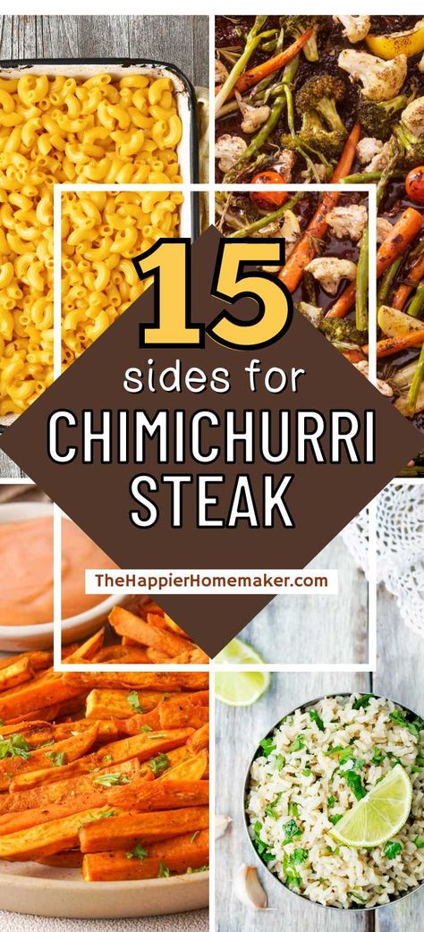 If you've ever sunk your teeth into a perfectly grilled chimichurri steak, you know it's a flavor explosion like no other. If you're trying to decide what to serve with chimichurri steak, here are 15 delicious options for you! Steak And Chimichurri Sauce Dinner, Steak Chimichurri Dinner, Steak With Chimichurri, Flank Steak With Chimichurri Sauce Sides, Skirt Steak Chimichurri Sides, Chimichurri Side Dishes, What To Serve With Chimichurri Steak, Chimichurri Dinner Ideas, Chimichurri Chicken Dinner