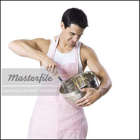 Chef Pose Reference Drawing, Stock Image Reference, Man Cooking Reference, Pose Reference Stock Photos, Man In Apron Drawing, Baking Poses Reference, Poses Man Drawing, Person Baking Reference, Holding Bowl Reference Drawing