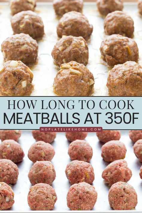 Find out how long to cook meatballs at 350 degrees in oven and much more about how to make homemade meatballs, easier ways to cook them, what to serve with them and common mistakes. Cooking Meatballs In Oven, Making Meatballs, Baked Italian Meatballs, Oven Baked Meatballs, Ground Beef Meatballs, Turkey Meatballs Baked, Italian Meatballs Recipe, How To Make Meatballs, Meatball Recipes Easy