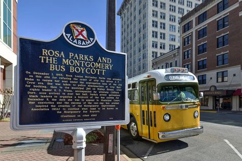 Celebrate Juneteenth at Montgomery Alabama Civil Rights Movement Sites - Thrillist Montgomery Bus Boycott, Bus Boycott, Atlanta Travel, American Firefighter, Freedom Riders, Bus System, Black Leaders, Montgomery Alabama, Civil Rights Leaders