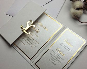 White And Gold Wedding, Unique Wedding Cards, Gold Foil Invitation, White Wedding Invitations, Luxury Invitation, Pocket Wedding Invitations, Acrylic Invitations, Foil Invitations, Gold Wedding Invitations