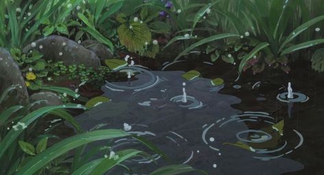 Ghibli Art, Water, Plants, Green, Anime, Art