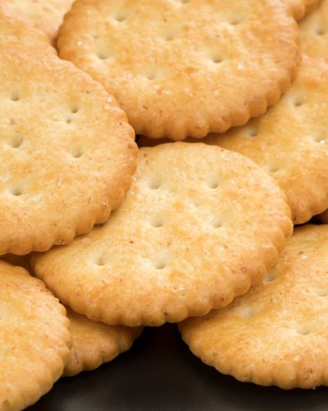 These Homemade Ritz Crackers are the Easiest Thing You'll Make All Week | Kitchn Recipe For Ritz Crackers, Buttery Crackers Recipe, Jatz Crackers Recipes, Vegan Ritz Cracker Recipes, Easy Crackers Recipe, Cracker Biscuits Recipe, Homemade Townhouse Crackers, Recipe For Crackers, Homemade Peanut Butter Crackers