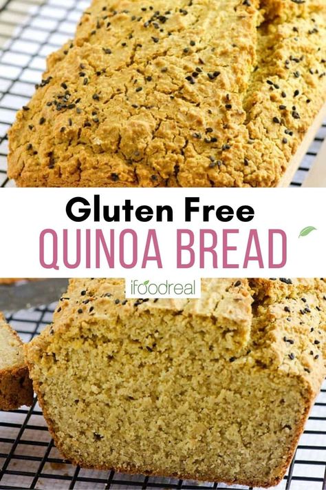 This post includes how to make quinoa flour and then turn it into naturally gluten-free quinoa flour bread! This Quinoa Bread Recipe requires just 8 ingredients and no yeast for a naturally vegan, nutrient-dense, and high protein bread! Quinoa Bread Recipe, Gf Wraps, Glutenfree Muffins, High Protein Bread, Gluten Free Sandwich, Lentil Bread, Bread Alternative, Make Quinoa, Quinoa Bread