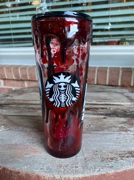 Starbucks Cup Halloween, Starbucks Cup Vinyl, Halloween Starbucks Cup, Copo Starbucks, Halloween Starbucks, Cup Vinyl, Starbucks Cup Design, Starbucks Cup Art, Starbucks Halloween