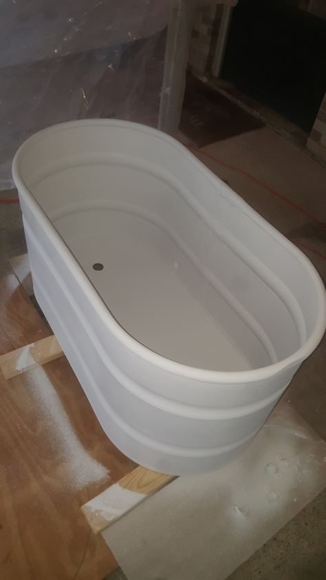 Trough Tub Bathtubs, Cattle Trough Bathtub, Tin Bathtub Surround, Refinishing Cast Iron Tub, Trough Bathtub, Cast Iron Tub Refinish, Rubbermaid Stock Tank Bathtub, Marine Paint, Water Trough