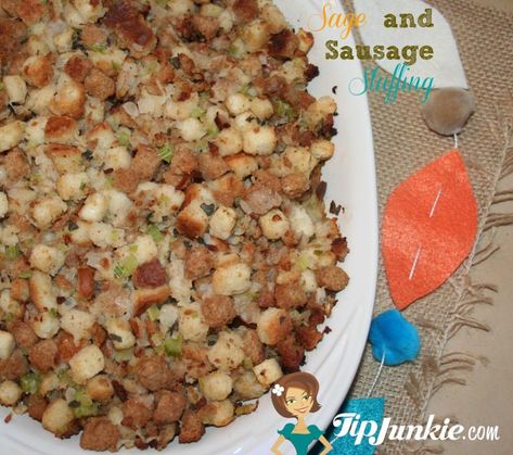 Sage and Sausage Thanksgiving Stuffing Recipe {Pepperidge Farm} via @tipjunkie Pepperidge Farm Stuffing Recipes, Making Stuffing, Pepperidge Farm Stuffing, Thanksgiving Stuffing Recipe, Homemade Stuffing Recipes, Sausage Stuffing Recipe, Sage Stuffing, Homemade Stuffing, Stuffing Recipes For Thanksgiving