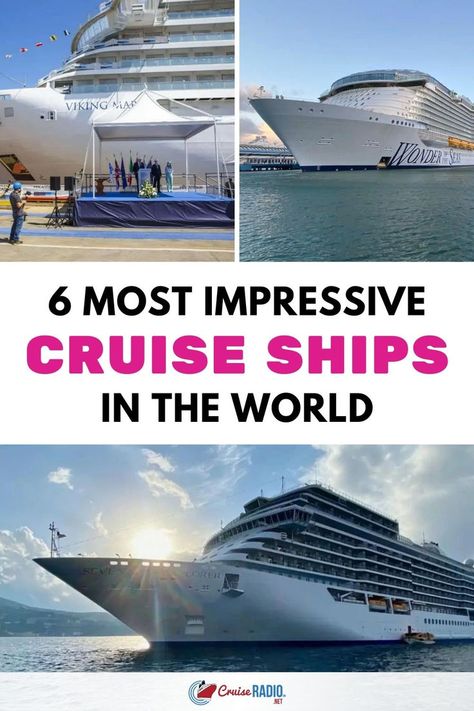 Collage showing three different cruise ships, highlighting their grandeur and unique designs in various settings. Best Cruise Ships, Cruise Trip, Cruise Boat, Relaxing Travel, Best Cruise, Oceans Of The World, Cruise Tips, Shore Excursions, Cruise Ships