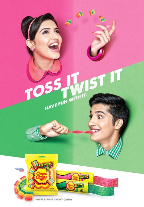 Chupa Chups - Belt & Bites on Behance Sour Belts, Digital Ads, Chewy Candy, All In One, Product Launch, Twist, India