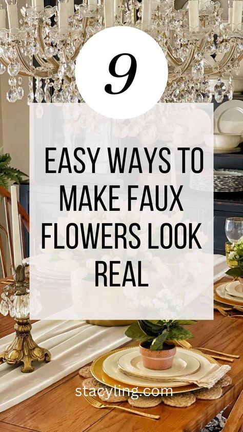 Want to decorate with plants and flowers without the fuss? Elevate your home décor with these foolproof tips to make your faux flowers look like they were plucked straight from the garden. Here are 9 sneaky ways to make faux flowers and foliage look real in any season. #fauxflowerarrangements #fauxflowerarrangementsDIY #fauxflowers #falldecor #springdecor #winterdecor #christmasdecor How To Store Faux Florals, Faux Flower Arrangements Diy, Fake Flower Arrangements Diy, Faux Flower Centerpiece, Decorate With Plants, Fake Flowers Decor, Faux Plants Decor, Fake Flower Arrangements, Flax Flowers