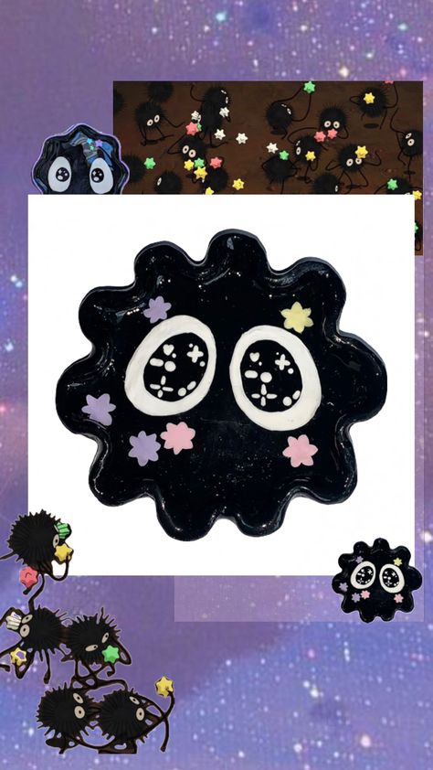 Handmade soot sprite clay trinket 🖤 #ghibli Soot Sprite, Soot Sprites, Tanah Liat, Clay Diy Projects, Gothic Anime, Ceramic Studio, Bullet Journal Ideas Pages, Clay Ceramics, Diy Clay