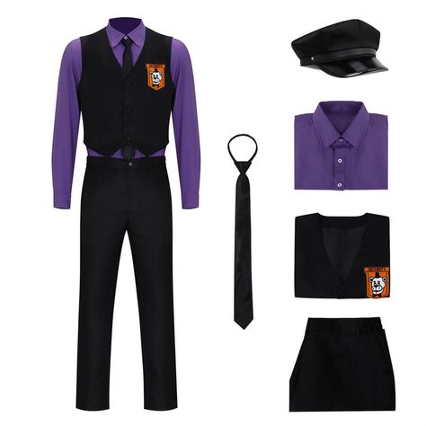 #Takerlama Get ready to be the creepiest dude in town with this Five Nights at Freddy's Purple Guy cosplay costume! 😱🎭 👀Link: https://www.takerlama.com/products/takerlama-fnaf-purple-guy-william-afton-cosplay-costume-five-nights-at-freddys-movie?VariantsId=61252 #FNAF #PurpleGuy #Cosplay #FiveNightsAtFreddys #Movie #Costume #Hat #Shirt #Vest #Pants William Afton Costume, William Afton Movie, Purple Guy Cosplay, William Afton Cosplay, William Afton Purple Guy, Fnaf Outfits, Sesame Street Halloween Costumes, Guy Cosplay, Freddy Costume