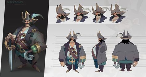 Character Turnaround, Pirate Art, 2d Game Art, Character Model Sheet, Character Model, Model Sheet, Concept Art Character, Game Characters, Character Sheet