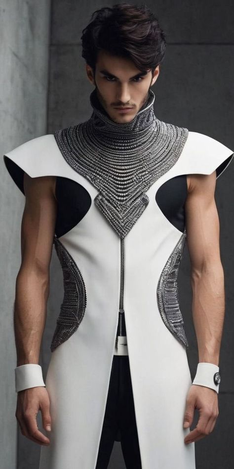 Men’s Futuristic Fashion, Futuristic Outfit Men, Futuristic Clothing Men, Futuristic Fashion Male, Scifi Outfit, Futurism Fashion, Sci Fi Clothing, 1970s Men, Never Come Back