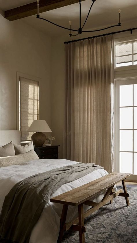 Earthy Apartment Aesthetic, Lime Wash Bedroom, Tuscany House, Kent Homes, Aesthetic Bedroom Decor, Zen Bedroom, Relaxing Bedroom, Mediterranean Home Decor, Apartment Aesthetic