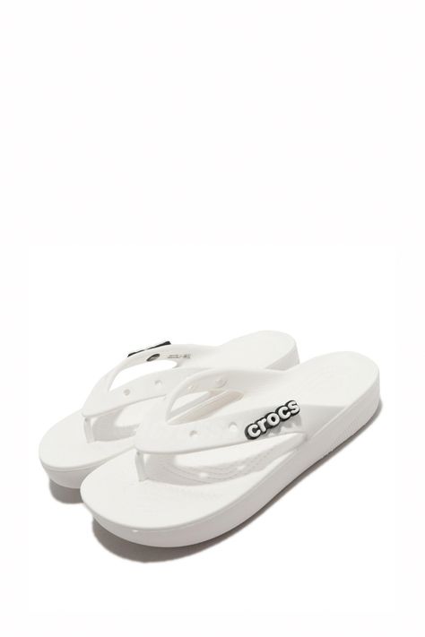 Crocs Womens Classic Platform Flip Flops, white White Platform Flip Flops, Cool Crocs, Platform Flip Flops, White Platform, Flip Flop, Flip Flop Sandals, Flip Flops, For Free, Sandals