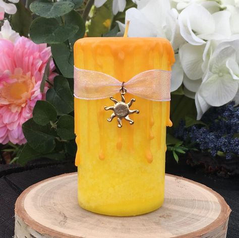 " Apollo Spell Candle now available ! ☀️ Apollo is not only a Sun God, He is also a god of prophecy, Divination, & Healing. With the Sun now gaining strength in the sky, now that Winter is almost behind us... Solar magic is more easily worked. Blessings & Wishing You Bright Days Ahead ! - Liz. www.etsy.com/shop/TheBriarwood #Litha #SpellCandles #Apollo #SunGod #SummerSolstice #Prophecy #Divination #HealingEnergy #SolarMagic #Witchcraft #Wicca #Witch #Pagan #GreekGods #WiccanSupplies " Apollo Altar Setup, Apollo Altar Ideas, Apollo Devotee, Sun Altar, Apollo Candle, Phoebus Apollo, Apollo Altar, Hellenic Paganism, Apollo Mythology