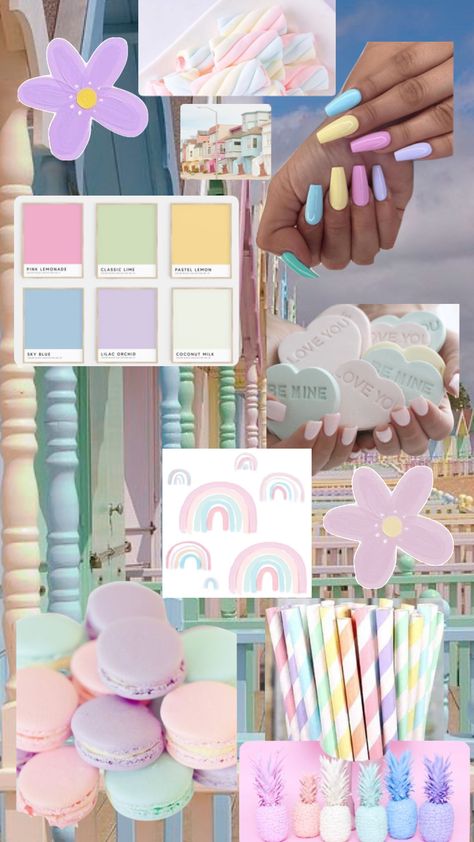 Pastel Colour Mood Board, Pastel Birthday Outfit, Danish Pastel Birthday Party, Pastel Mood Board, Salon Board, Pastel Things, Pastel Core, Pastel Theme Party, Colour Collage