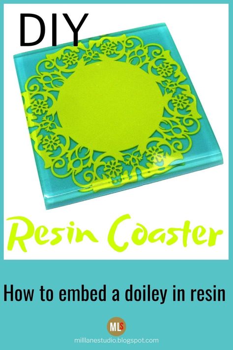 How to make a resin coaster - Embed a die cut plastic coaster inside epoxy resin and you have a coaster in a coaster. This tutorial shows you how to work in layers to suspend an item in the middle of the resin. #MillLaneStudio #resintutorial #howtomakearesincoaster #resincrafts #embeddingresin #epoxyresin Diy Resin Coasters, How To Make Resin, Resin Coaster, Handmade Coasters, Diy Coasters, Resin Artwork, Resin Tutorial, Diy Resin Crafts, Crafts Hacks