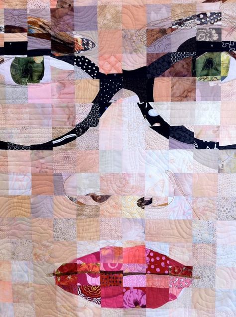 Self Portrait by Sandra Bruce Pixel Quilting, Memory Quilts, Quilt Modernen, Quilt Art, Landscape Quilts, Picture Quilts, Patchwork Quilting, Quilting Crafts, Pics Art