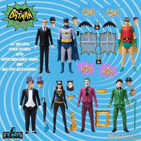 Nostalgic Love, 1966 Batman, Batman Tv Show, The Batmobile, Wayne Manor, The Riddler, Batman 1966, 7 Figures, Batman Action Figures