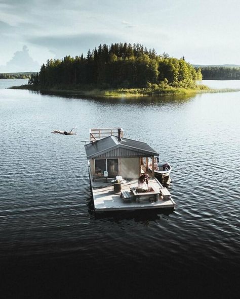 Shed To Tiny House, Water House, Floating House, Houseboat, Cabin Style, Cabin In The Woods, Cabin Life, Outdoor Survival, Cozy Cabin