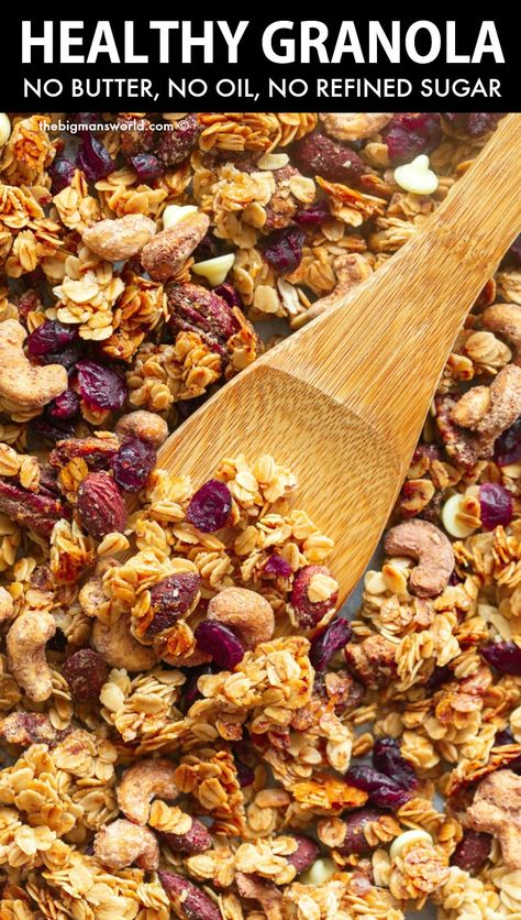 Vegan Granola Recipe Oil Free, Granola No Oil, Healthy Granola Bars Homemade, Oil Free Granola Recipe, No Oil Granola, Granola Recipes Healthy, Oil Free Granola, Granola Healthy Recipe, No Oil Granola Recipe