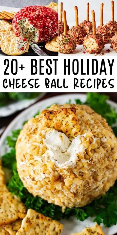 These festive cheese balls are perfect for your Thanksgiving or Christmas dinner! 🧀✨ A must-try Holiday Cheese Ball Recipe for your next party! 🎉 #HolidayCheeseBallRecipes #ChristmasAppetizers #ThanksgivingAppetizers Cheese Balls For Christmas, Holiday Cheese Balls, Christmas Cheeseball, Christmas Cheese Ball, Cream Cheese Balls Recipe, Cheese Log Recipes, Fancy Appetizer Recipes, Holiday Dips, Cheese Ball Recipes Easy