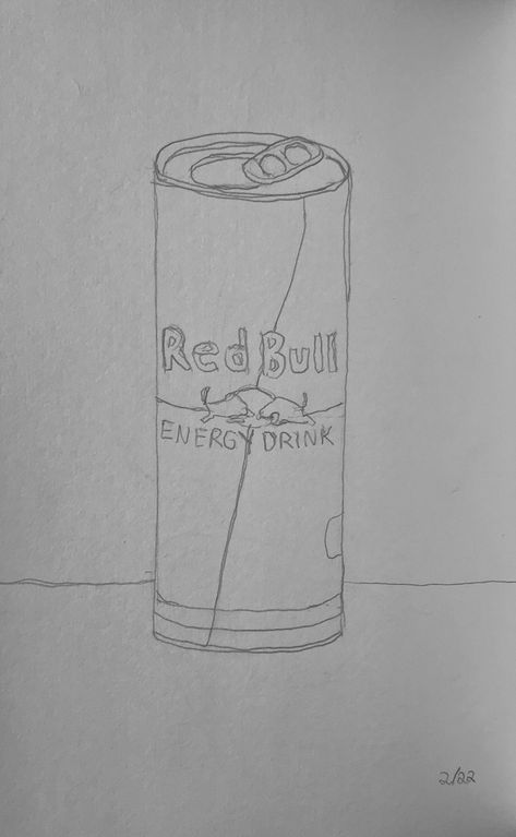 How To Draw A Spray Paint Can, Drink Sketch Drawings, Redbull Can Drawing, Redbull Drawing, Red Bull Drawing, Red Bull Painting, Goofy Drawing, Spray Paint Cans, Art Tools Drawing