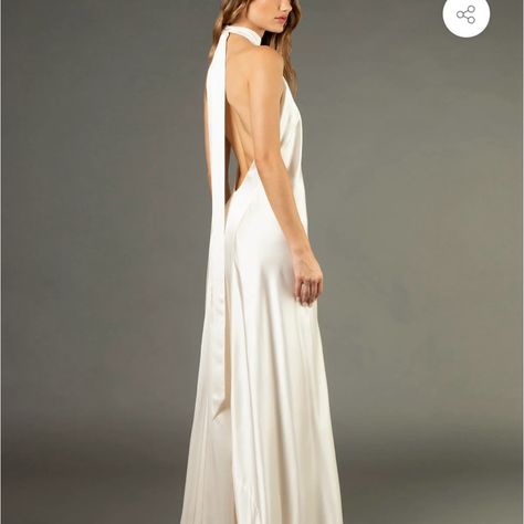 Gorgeous Halter Neck, Very Low Back Wedding Gown. Made Of Light And Drapey Silk. Never Worn! Jazzy Wedding, Mary Core, Halter Wedding Dresses, Halterneck Wedding Dress, Halter Top Wedding Dress, High Neck Low Back Wedding Dress, Halter Neck Wedding Dress, Sprinkle Sprinkle, Wedding Dress Low Back