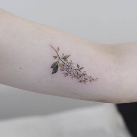 Lilac flowers on the left inner arm. Inner Ankle Tattoos, Neat Tattoos, Lilac Tattoo, Mother Nature Tattoos, Flower Tattoo Drawings, Wild Tattoo, Small Flower Tattoos, Flower Tattoo Shoulder, Flower Tattoo Arm