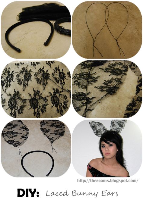 Laced Bunny Ears #DIY Diy Bunny Ears, Lace Bunny Ears, Diy Crown, Diy Posts, Halloween Monster, Boutique Bows, Bunny Ears, Bunny Ear, Felt Flowers