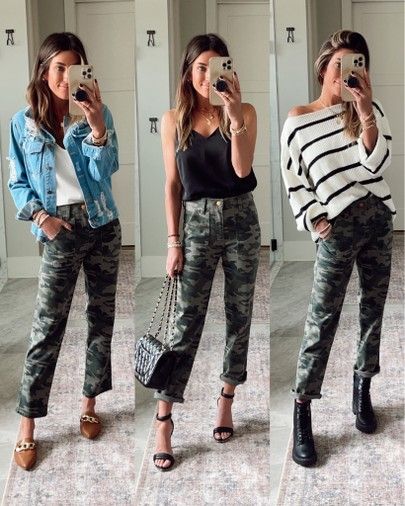 Camo Pants Outfit Winter Casual, Camo Pants Women, Classy Camo Outfits, Wide Leg Camo Pants Outfit, Camo Pants Outfit Work, Camo Pants Outfit Spring, Womens Camo Pants Outfit, Camo Pants Outfit Summer, Camo Pants Outfit Winter