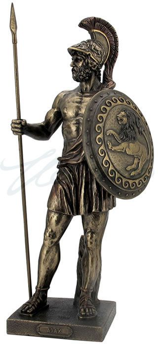 Ajax Greek Hero Statue, Greek-Roman-Sculptures-Statues, AAWU76444A4 - AllSculptures.com Roman Soldier Statue, Ajax Greek Mythology, Trojan Tattoo, Graveyard Garden, Greek Armor, Warrior Sculpture, Roman Sculptures, Aztec Rings, Water Environment