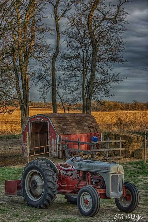 Beautiful Iowa Old Ford Tractors, Ford Tractor, Old Tractors Vintage, Tractor Art Painting, John Deere Art, Farm Scene Painting, Tractor Art, 8n Ford Tractor, Farm Pictures