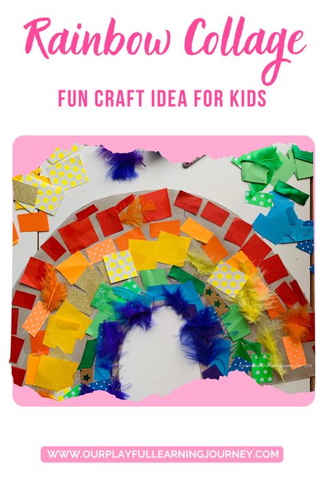 Rainbow Collage, Color Collage, Preschool Art Activities, Rainbow Crafts, Beautiful Collage, Rainbow Kids, Glitter Paper, Craft Materials, Preschool Art