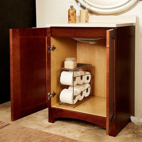 toilet paper storage, This toilet paper storage rack holds a lot of rolls and can sit under your sink or in a vanity. Toilet Paper Storage Under Sink, Toilet Paper Roll Storage Ideas, Toilet Paper Storage Ideas, Toilet Roll Storage, Toilet Paper Dispenser, Home Spa Treatments, Toilet Paper Storage, Paper Dispenser, Toilet Tissue