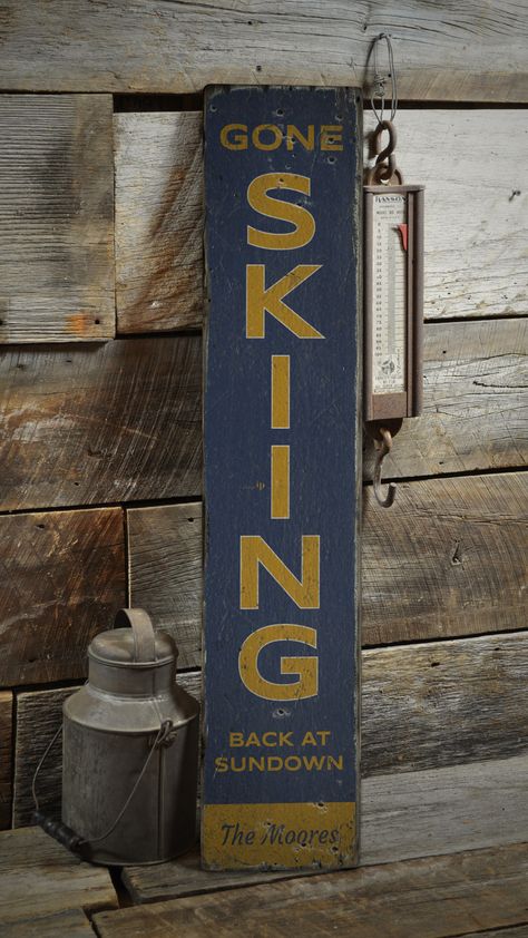 Skiing Sign, Wooden Skiing Slopes Sign, Antique Ski Sign, Old Wooden Ski, Ski Slope, Skiing, Ski Slope Rustic Handmade Wood Sign ENS1002264 Complete your beach house or condo with this custom sign! Rustic decor with a personalized touch - just let us know if you want to change the wording. You can place this info in the notes section when you order. Looking for a custom sign? Please contact us for a special concept just for you. Most of our signs are designed to change a particular line or two o Knotty Pine Trim, Ski Sign, Antique Skis, Pine Trim, Ski Slope, Cabin Signs, Ski House, Handmade Wood Signs, How To Make Signs