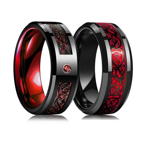 Mens Wedding Rings Tungsten, His And Hers Rings, Gear Ring, Steampunk Rings, Carbon Fiber Rings, Celtic Dragon, Tungsten Wedding Rings, Wedding Ring Sizes, Dragon Ring