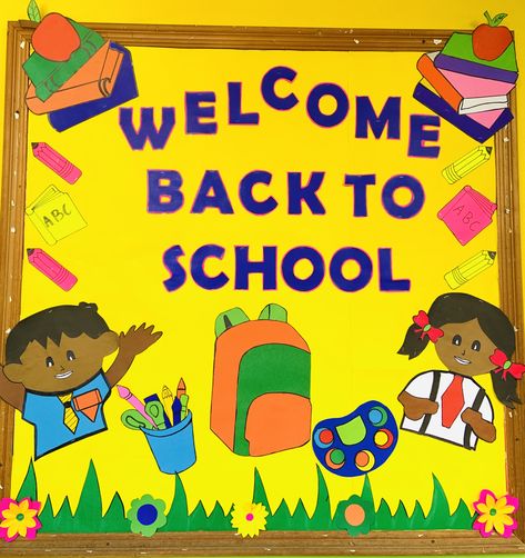 Welcome Chart For School Decoration, Welcome Back To School Bulletin Boards Preschool Decorating Ideas, Welcome Chart For Preschool, Welcome Chart Ideas For Classroom, Welcome Charts For School, Welcome Back School Ideas, Welcome Chart Ideas, Welcome Boards For School, Welcome Board For Preschool