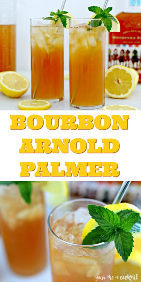 Arnold Palmers are one of my favorite drinks in the summer! Add a little Kentucky bourbon and you have yourself a Bourbon Arnold Palmer, one of the most refreshing and delicious cocktails I've ever had! via @Mom4Real Arnold Palmer Cocktail, Arnold Palmer Recipe, Woodford Reserve, Bourbon Drinks, Kentucky Bourbon, Arnold Palmer, Boozy Drinks, Bourbon Cocktails, Whiskey Drinks