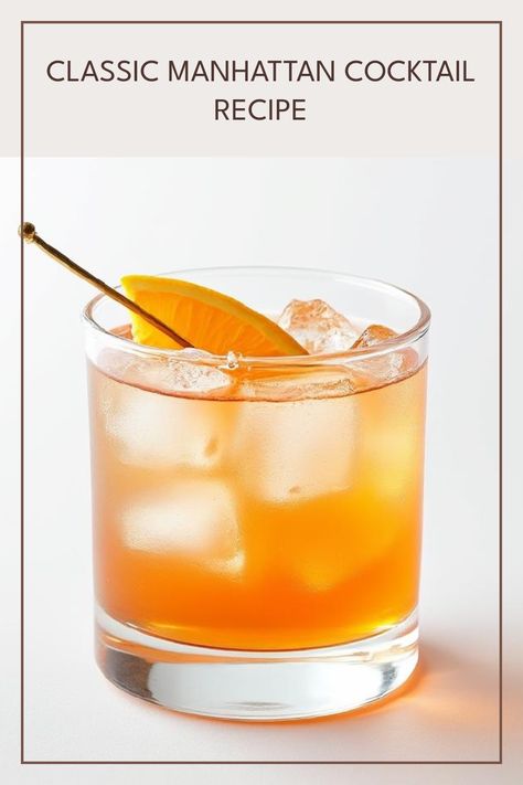 The Manhattan is a timeless cocktail loved by whiskey enthusiasts everywhere. This easy-to-make cocktail combines bourbon, sweet vermouth, and aromatic bitters for a rich flavor that's perfect for any occasion. Originating in the late 1800s, this iconic drink brings a touch of NYC glamour to your home bar. Impress your friends with the perfect Manhattan by following simple steps. Whether for a cozy evening or a party, this cocktail recipe is a must-try that showcases your mixology skills and warms your spirit. Rob Roy Cocktail, Brandy Manhattan, Manhattan Drink, Classic Manhattan Cocktail, Manhattan Cocktail Recipe, Manhattan Style, Manhattan Recipe, Easy To Make Cocktails, Manhattan Cocktail