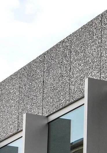 Stabilized aluminum foam panel Alusion: architectural applications Villa Facade, Facade Material, Foam Panels, Finishing Materials, Unique Materials, Office Building, Stylish Furniture, Recycling, Villa