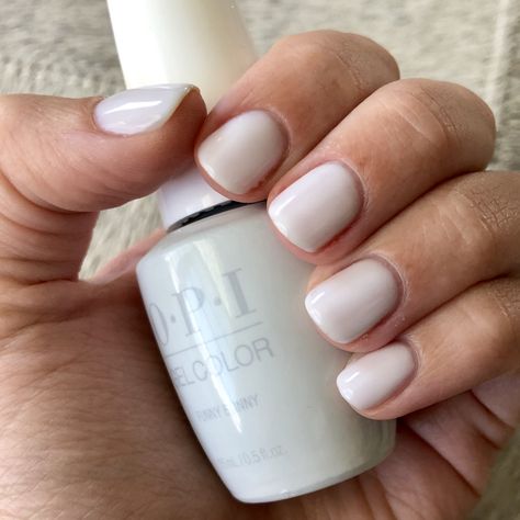 Gel Nails Off White, Off White Gel Nail Polish, Funny Bunny Pedicure Opi Nails, Off White Gel Nails, White Opi Nail Polish, Opi Gel White Colors, Opi Gel Polish Put It In Neutral, Opi Funny Bunny Gel Nails, Funny Bunny Gel Nails